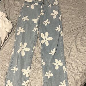Floral Blue Women's Jeans